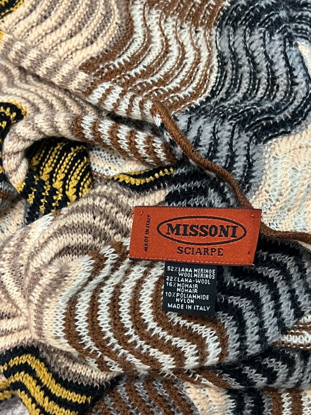 Authentic Missoni Sciarpe Wool & Mohair Zigzag Scarf
